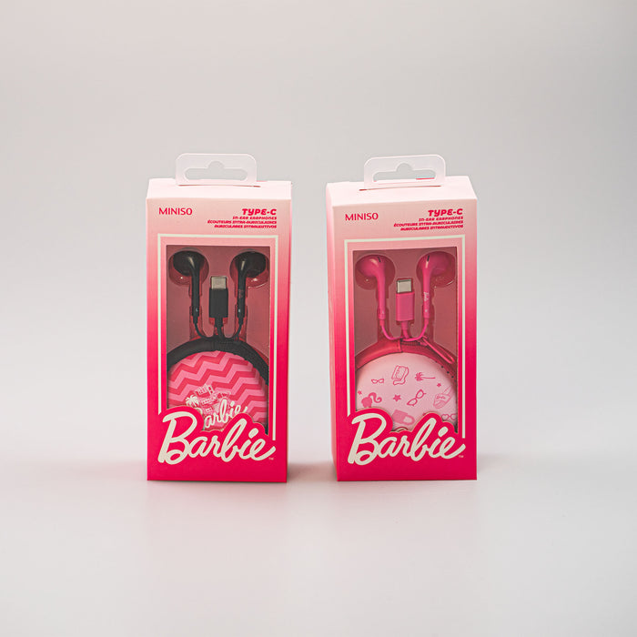 auricolari barbie type c rosa nero miniso