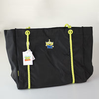 Shopping bag nylon nera con manici giallo fluo di Alien Toy Stoy Disney Pixar