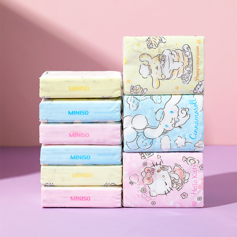 Kit da 9 pacchetti di fazzolettini per il viso Cinnamoroll Hello Kitty Pompompurin Sanrio