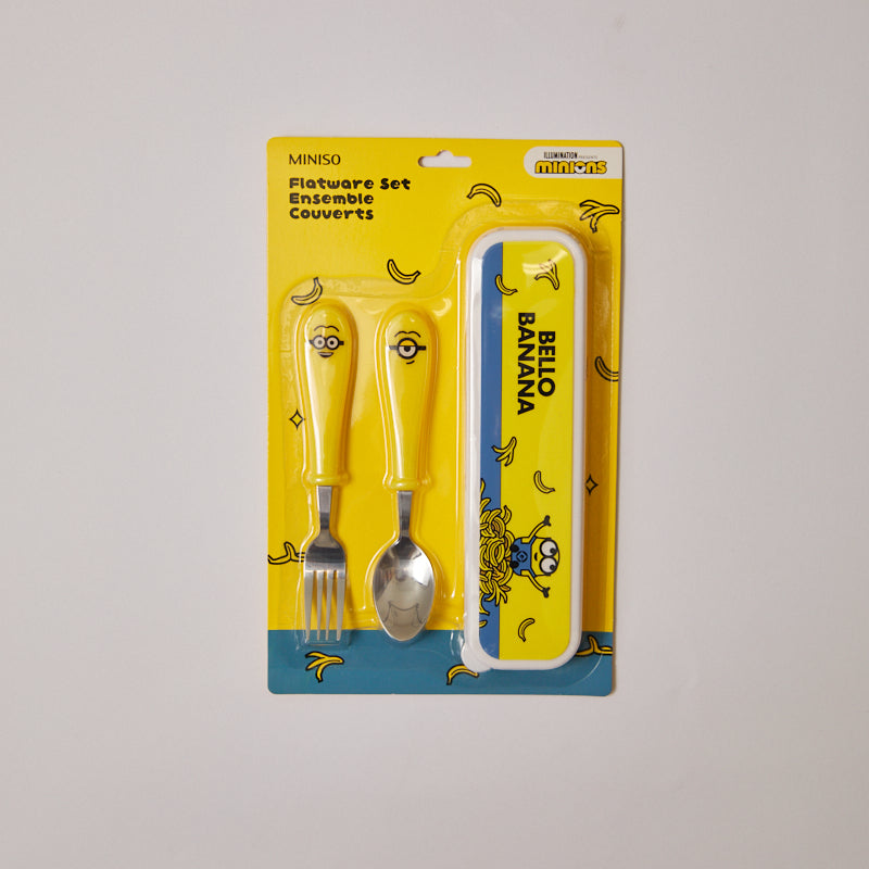 Set posate forchetta e cucchiaio Minions con astuccio Accessori Lifestyle Miniso