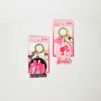 Portachiavi con specchio a scomparsa della collezione Barbie x Miniso nero e rosa