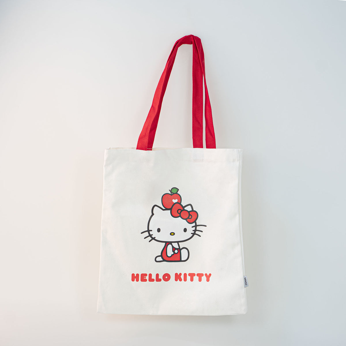 Borsa shopping bag canva Hello Kitty bianca e rossa Sanrio