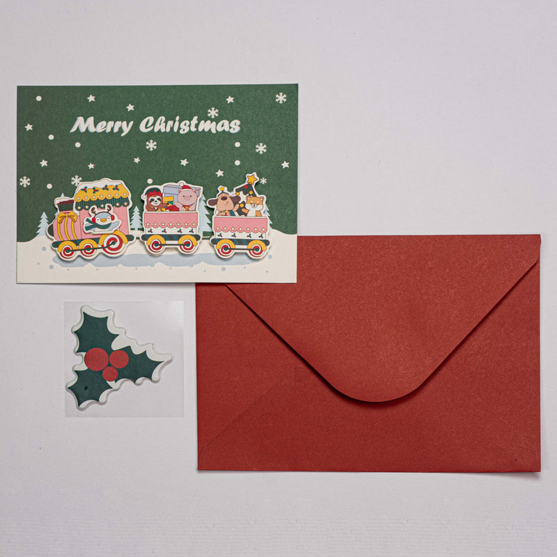 Christmas gift stickers gift wrapping biglietto d'auguri christmas wishes Miniso