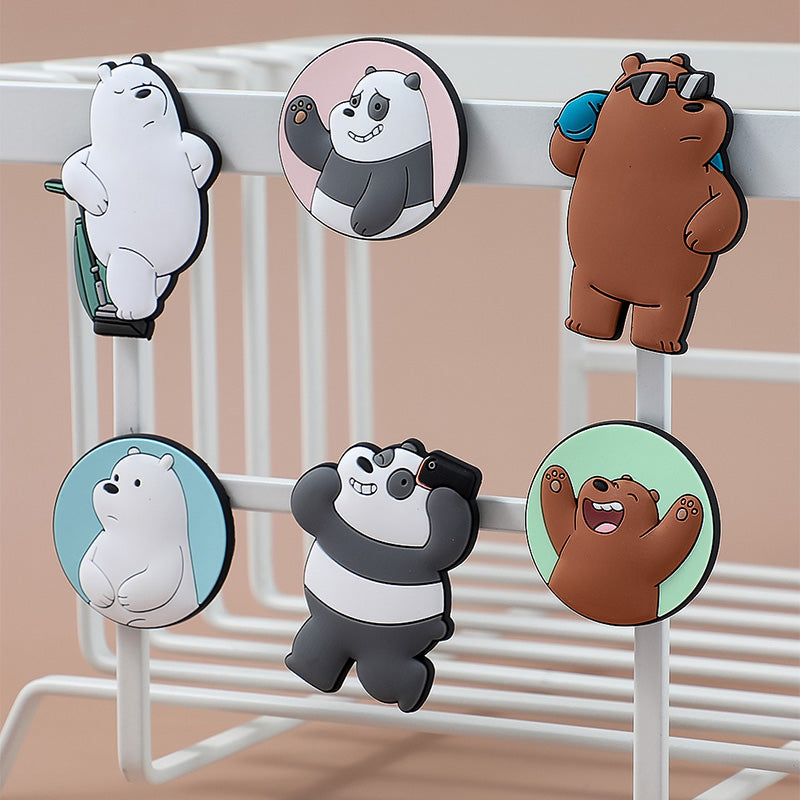 Set di 2 calamite da frigo della collezione We Bare Bears con Panda Orso Bianco e Grizzly