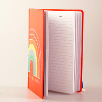 Notebook hard cover arancio rainbox con elastico 80 fogli